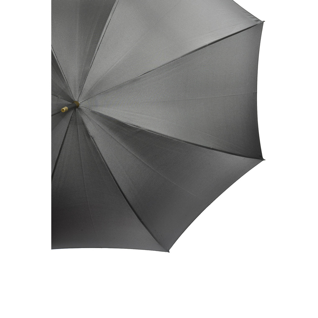 Amidé Hadelin  Matt black maple on steel frame houndstooth umbrella, dark  grey