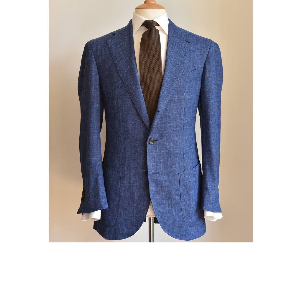 Amidé Hadelin | MTO | Orange Label Loro Piana wool/silk/linen jacket - blue