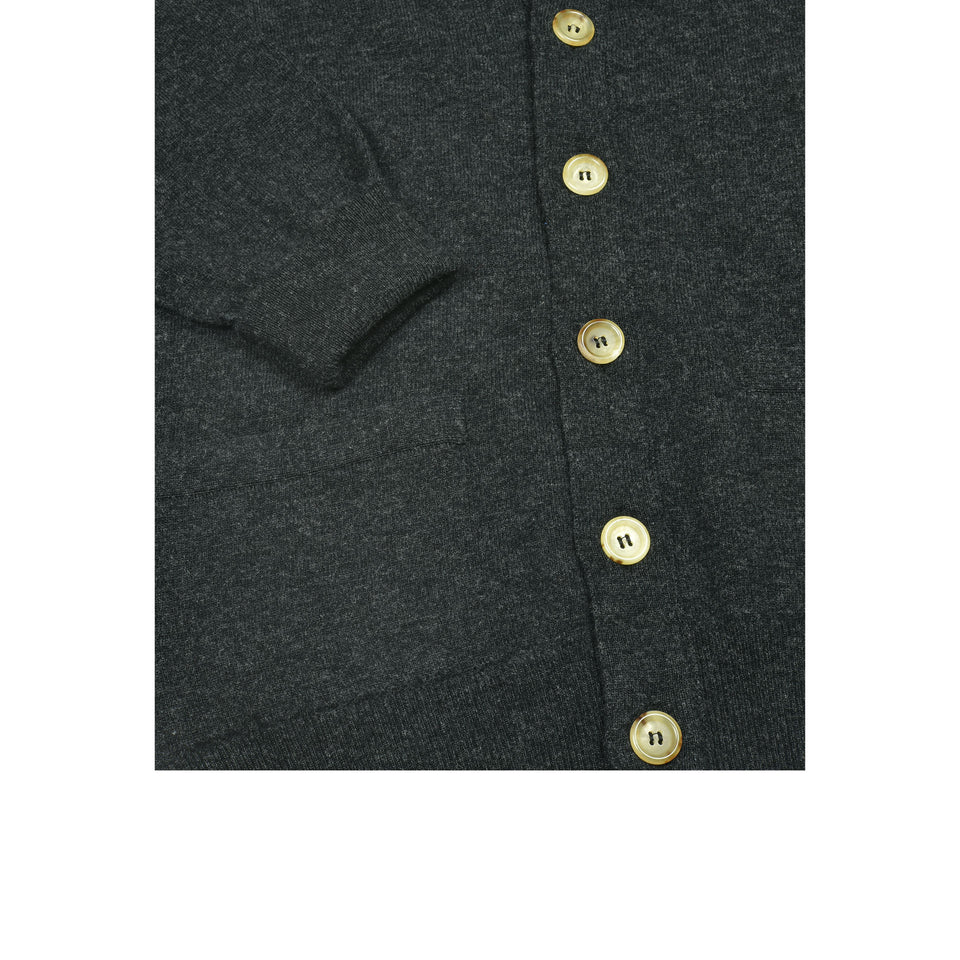 Amidé Hadelin | Super Geelong cardigan - charcoal_buttons