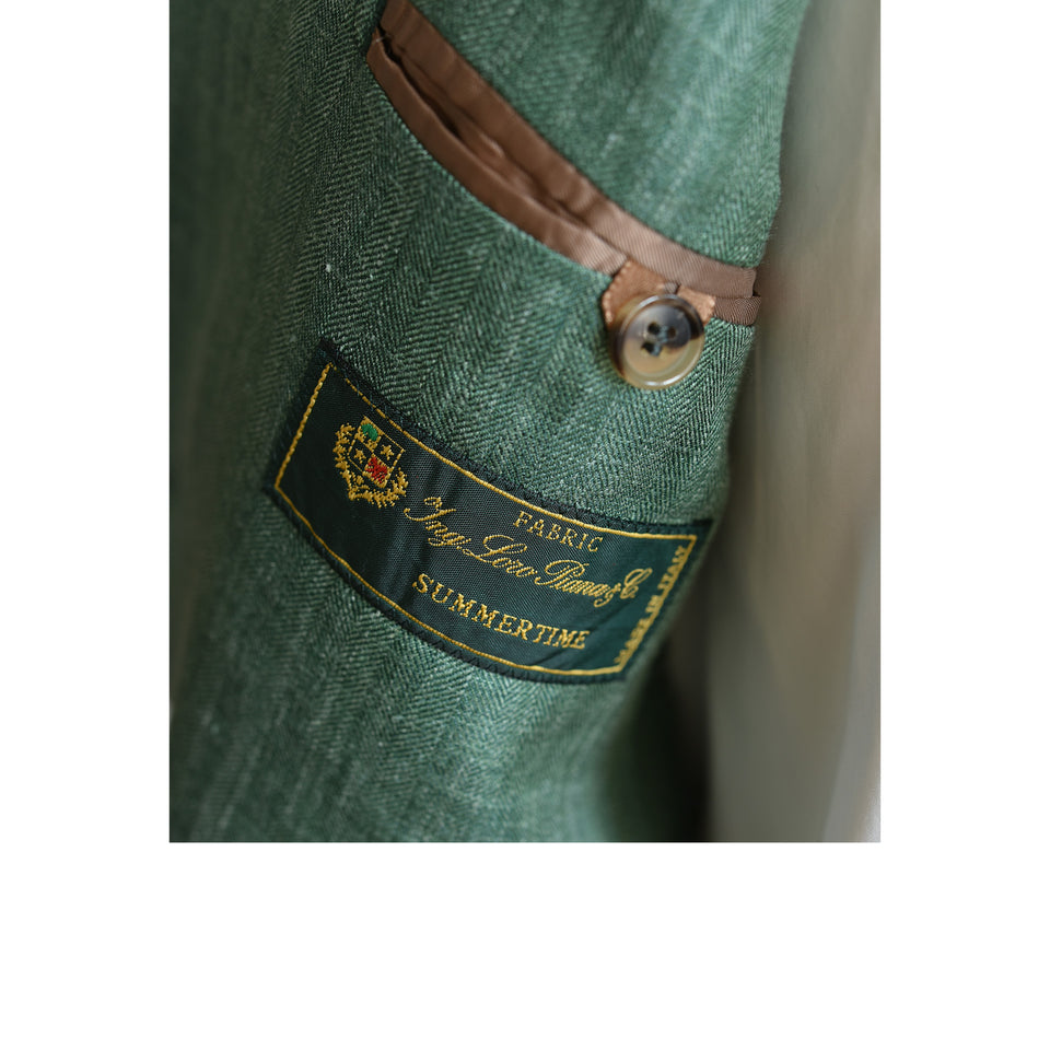 MTO | Orange Label Loro Piana wool/sillk/linen double breasted jacket - green