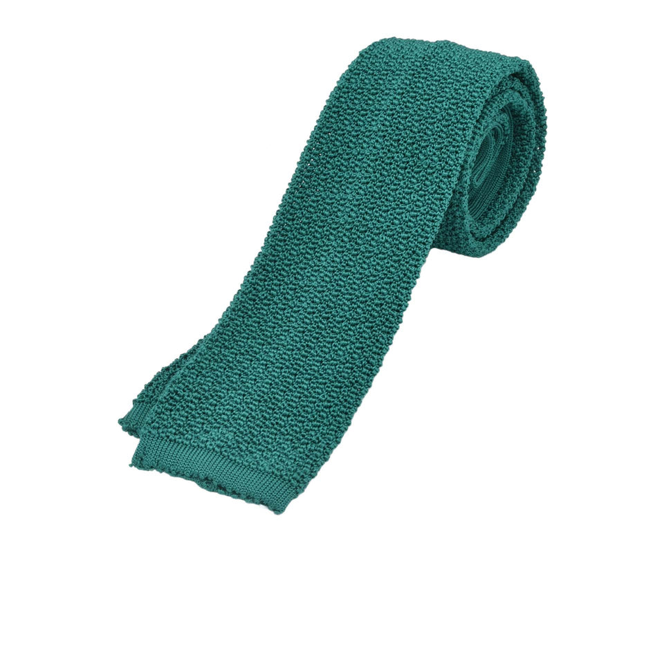 Orange Label | knit silk tie, Handmade in Germany, green_full