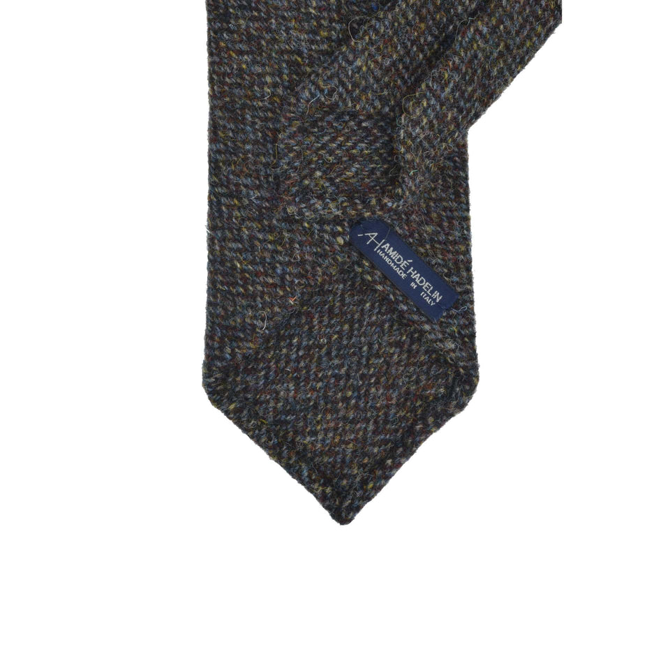 Amidé Hadelin | Harris Tweed tie - Handmade in Italy, multi coloured_back