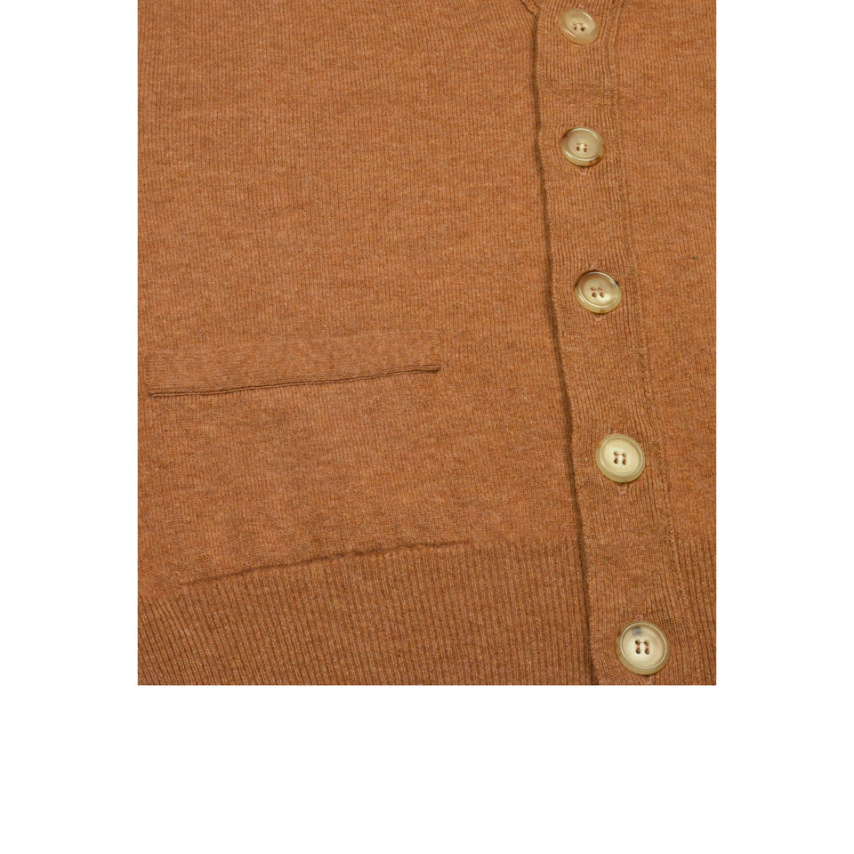 Super Geelong sleeveless cardigan - antelope beige_buttons