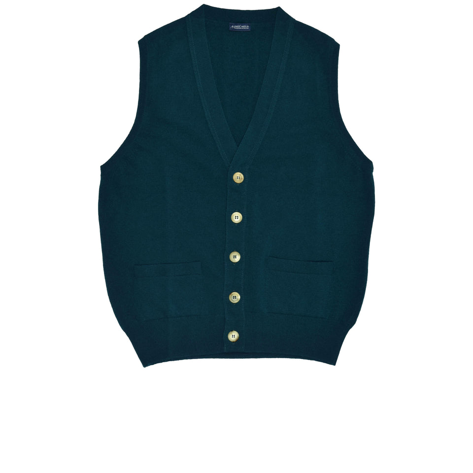 Super Geelong sleeveless cardigan - spruce green_full