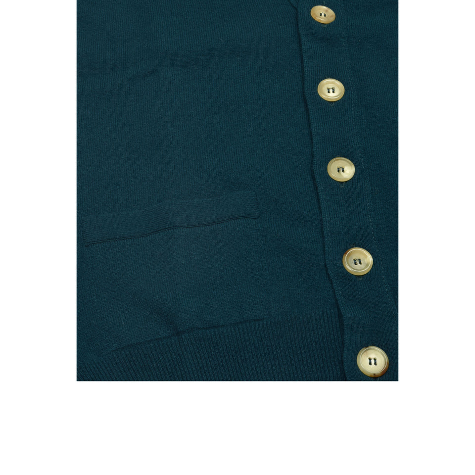 Super Geelong sleeveless cardigan - spruce green_buttons