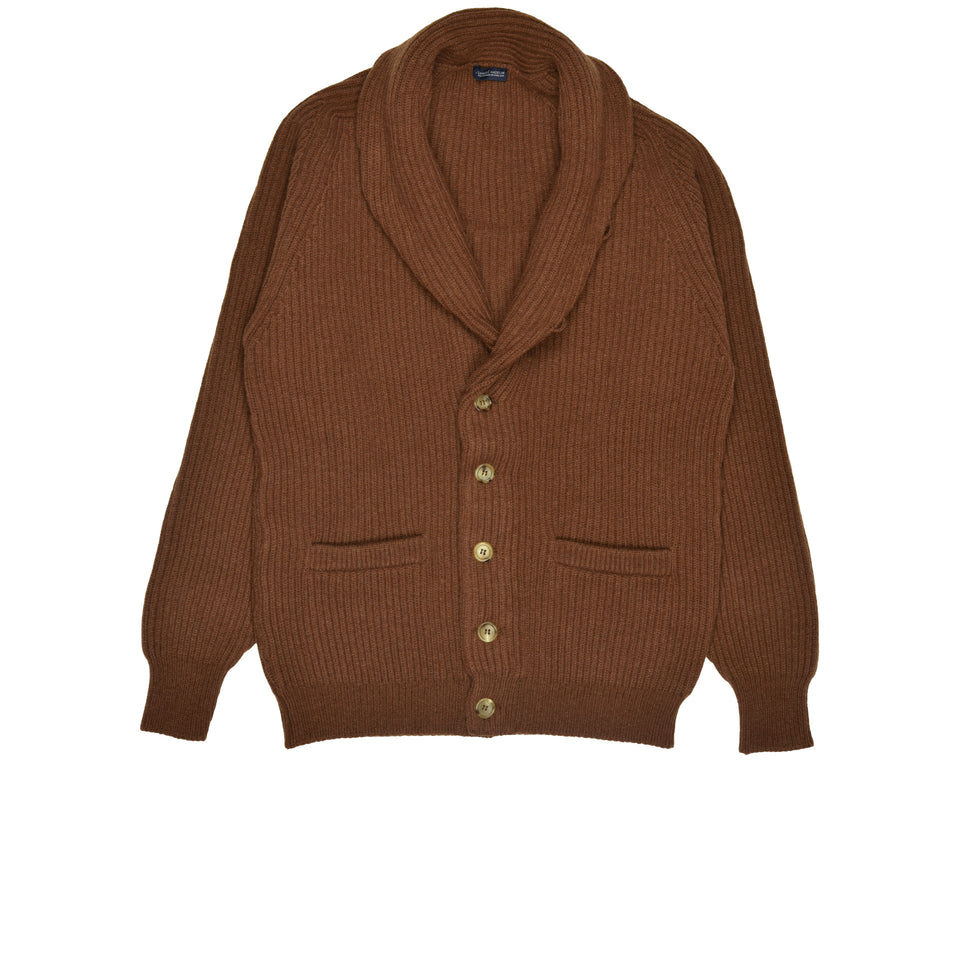 Amidé Hadelin | Geelong shawl collar cardigan - brown_full