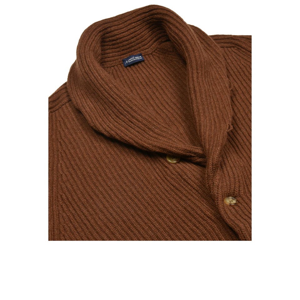 Amidé Hadelin | Geelong shawl collar cardigan - brown_shawl