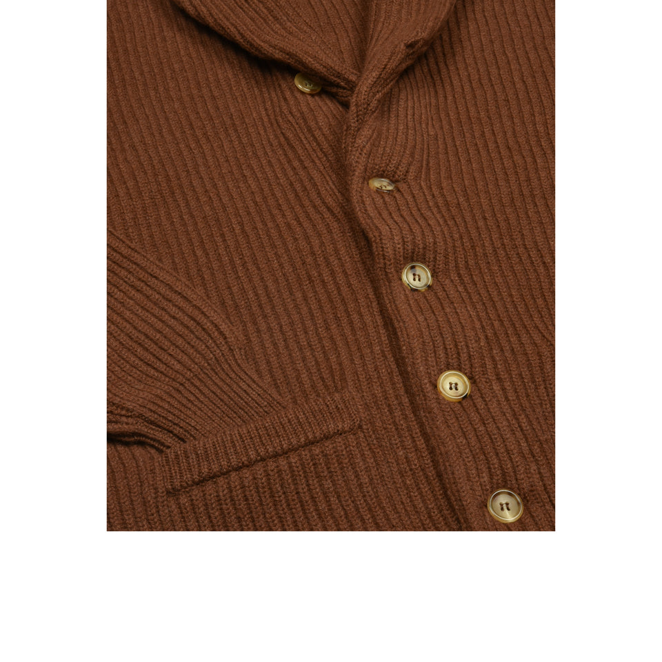 Amidé Hadelin | Geelong shawl collar cardigan - brown_buttons