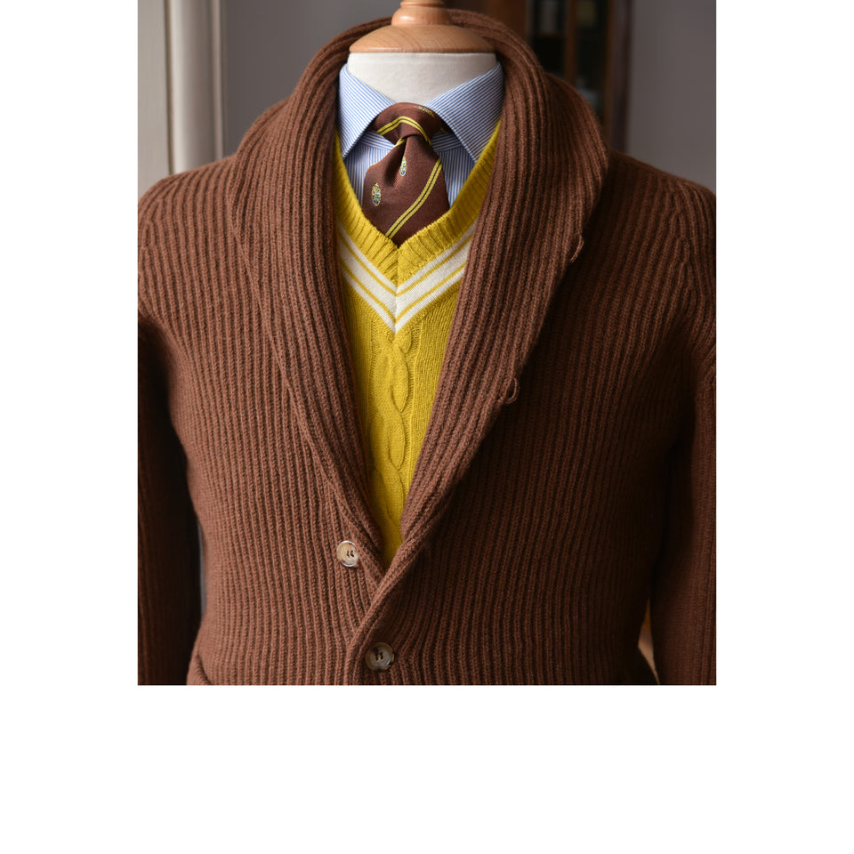 Amidé Hadelin | Geelong shawl collar cardigan - brown_styled