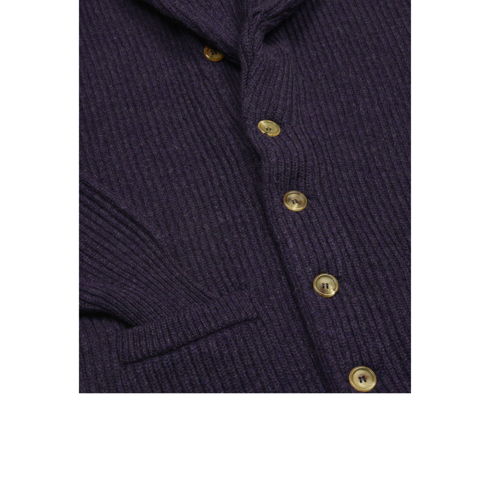 Amidé Hadelin | Geelong shawl collar cardigan - purple_buttons