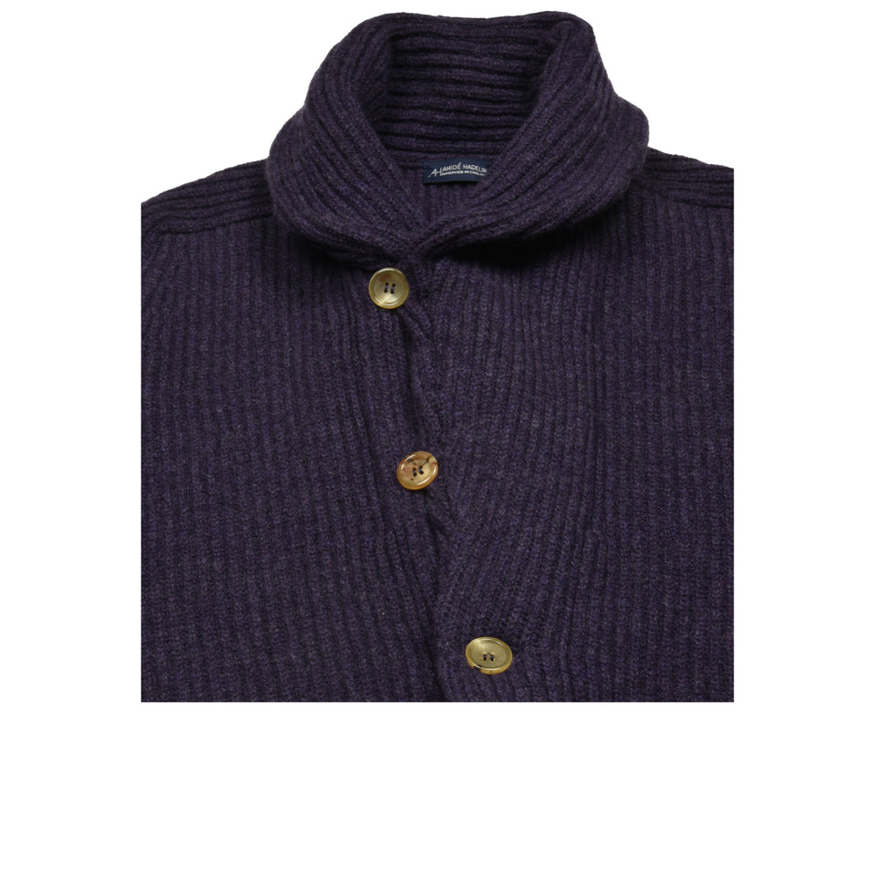 Amidé Hadelin | Geelong shawl collar cardigan - purple_buttoned