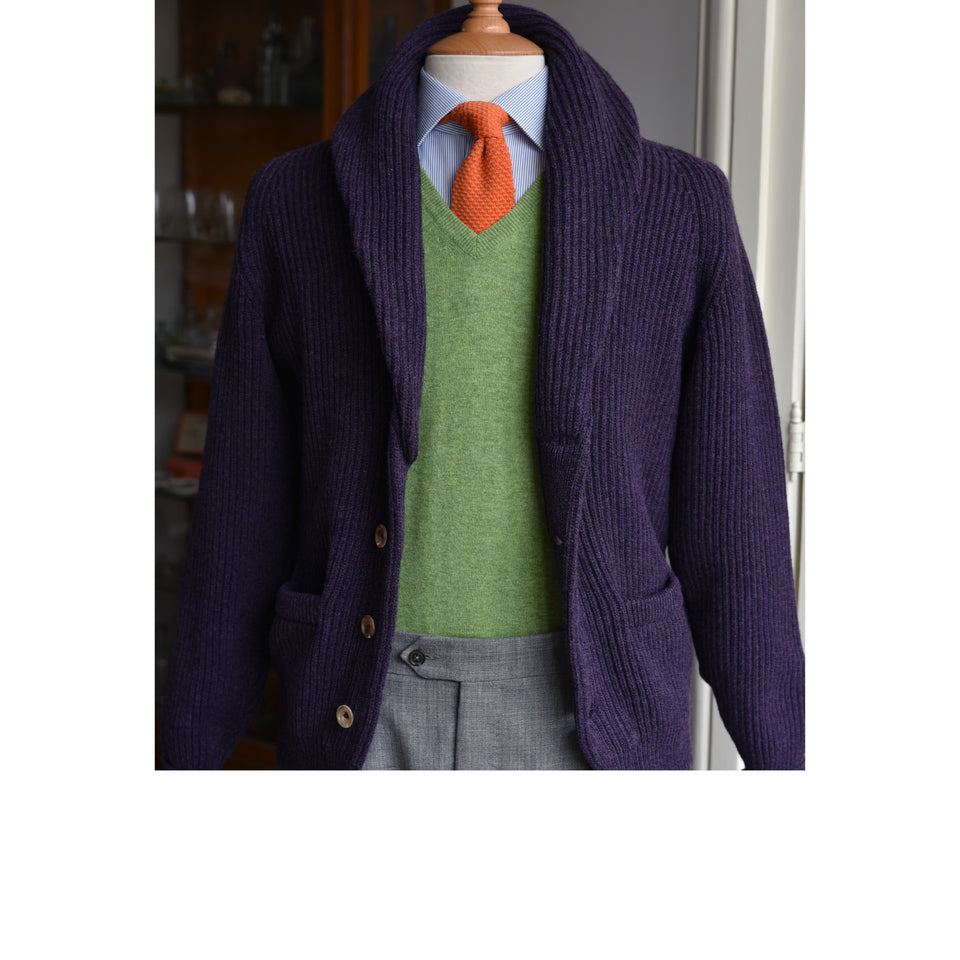 Amidé Hadelin | Geelong shawl collar cardigan - purple_styled