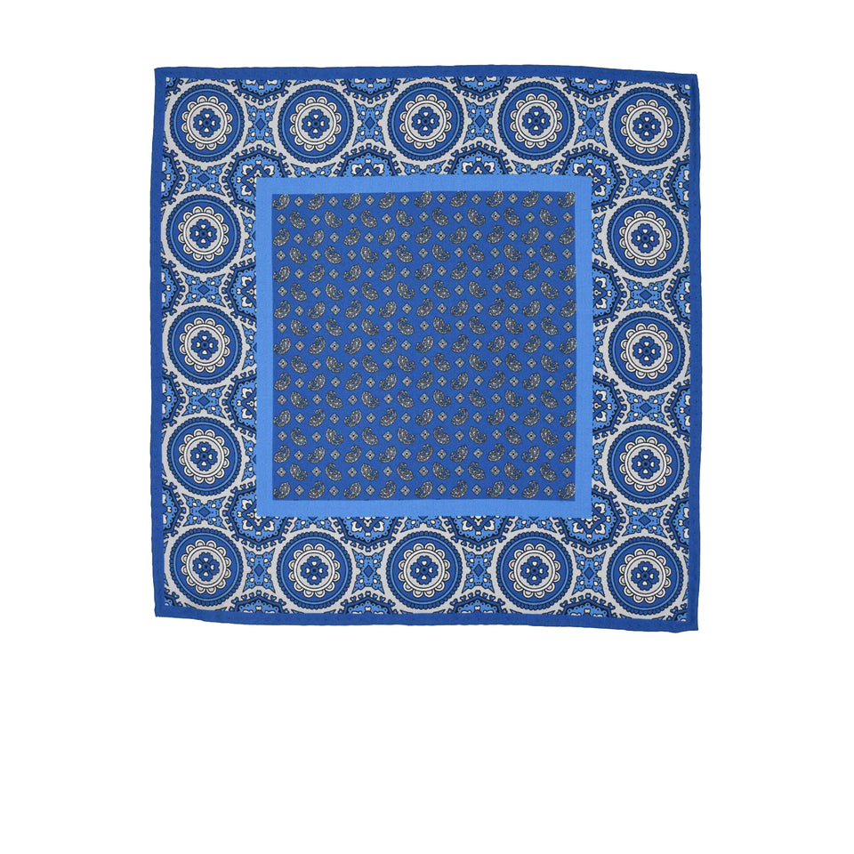 Amidé Hadelin | Pocket square, multi-patterned, blue/light blue