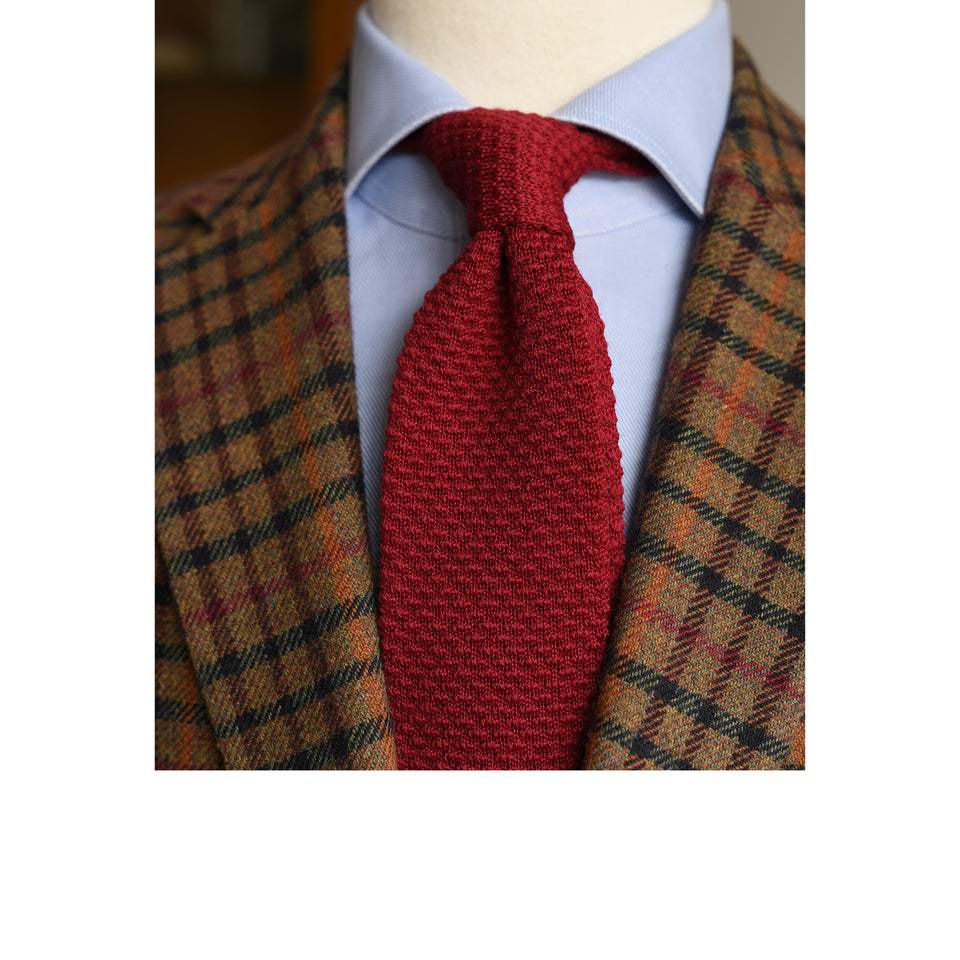 Orange Label knit wool tie - red