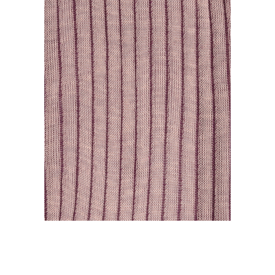 Amidé Hadelin | Knee high shaddow stripe cotton socks - pink/purple_pattern