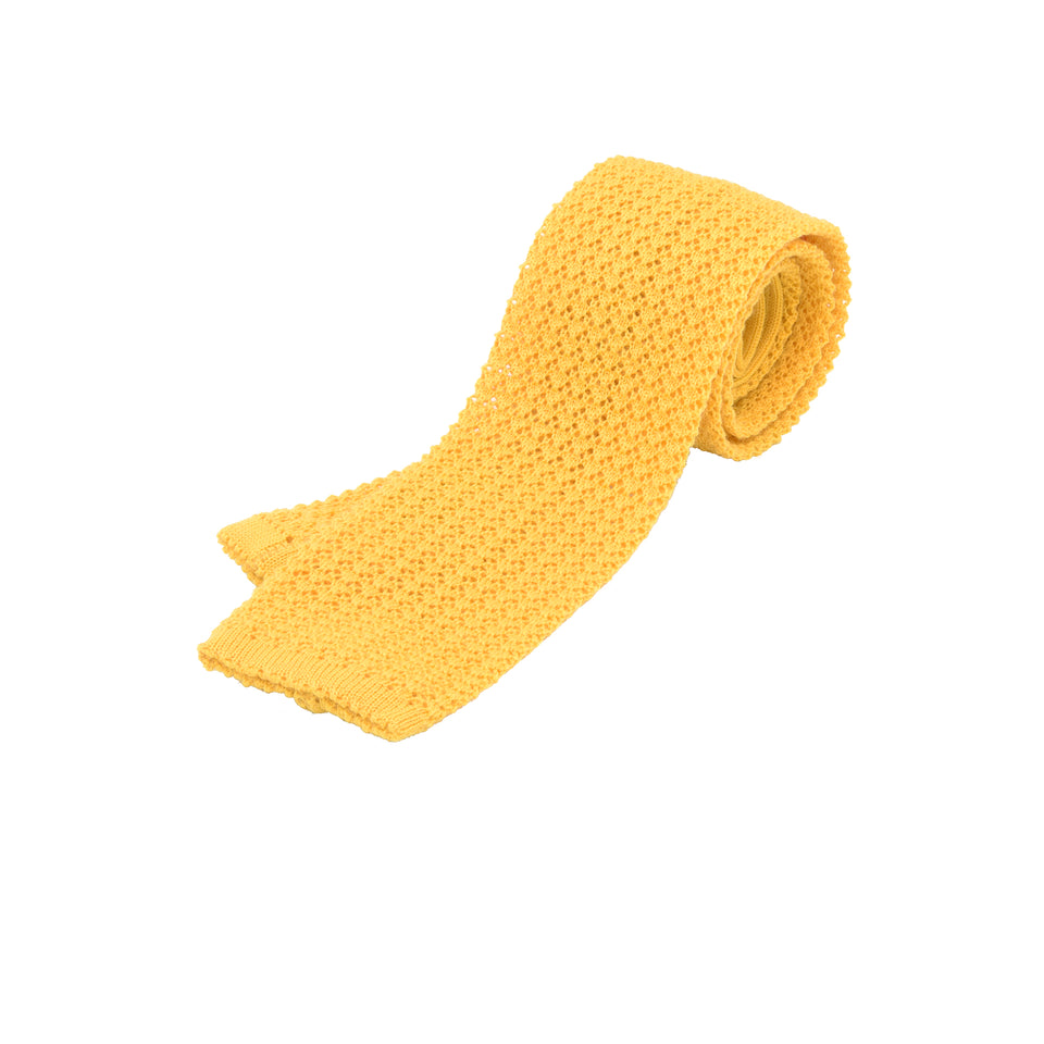 Orange Label | knit wool tie, yellow_full