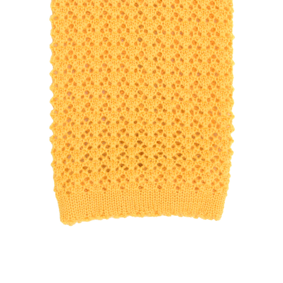 Orange Label | knit wool tie, yellow_tip