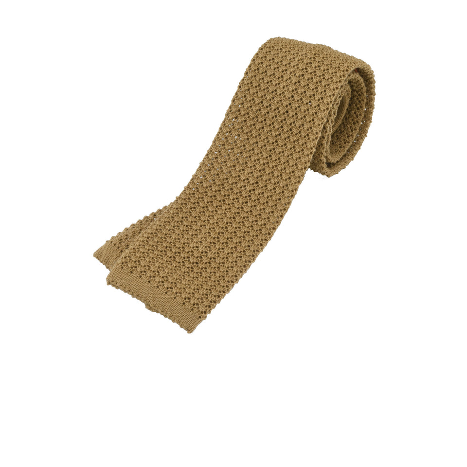 Orange Label | knit wool tie, light brown_full