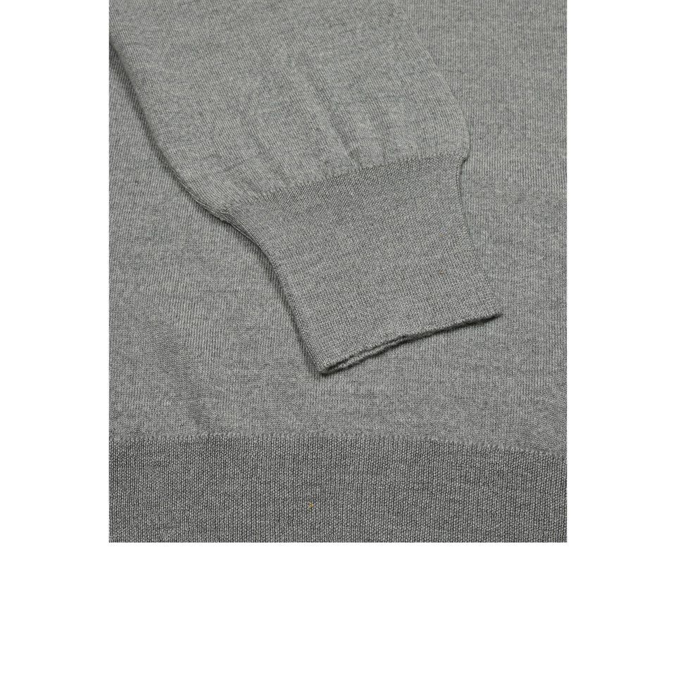 Amidé Hadelin | Extrafine Loro Piana merino V-neck jumper - grey_cuff